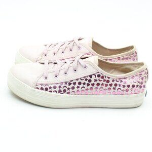 Keds Pink Metallic Moon and Stars Low Top Sneakers